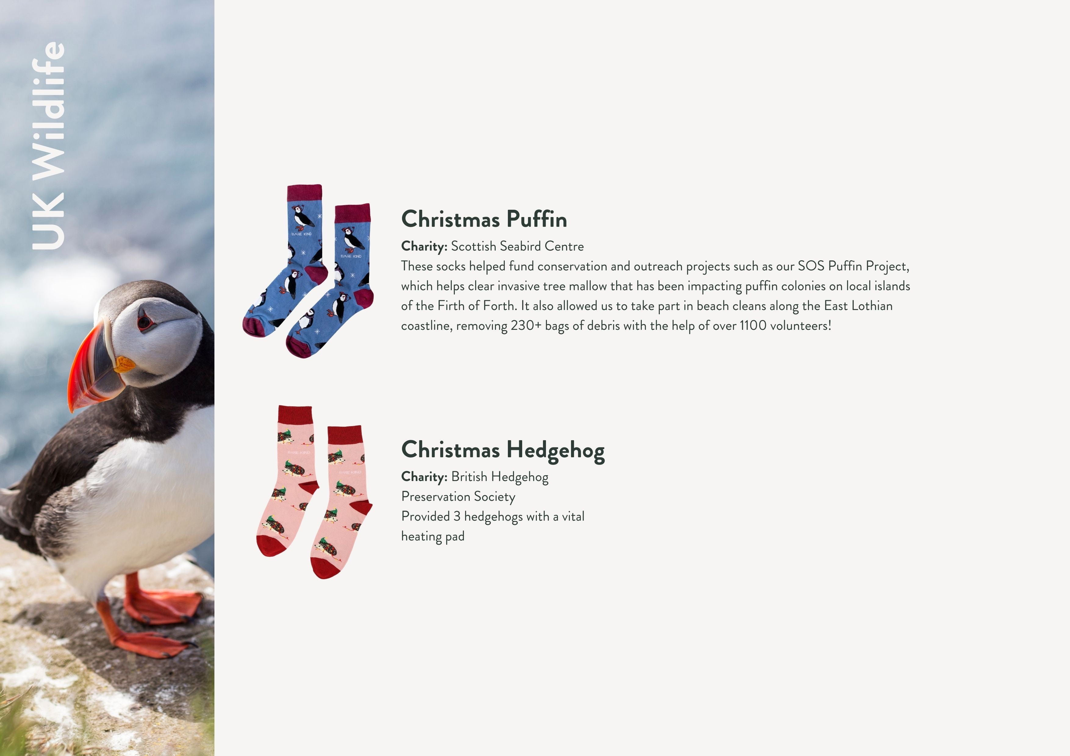 Impact report charities, animals and socks