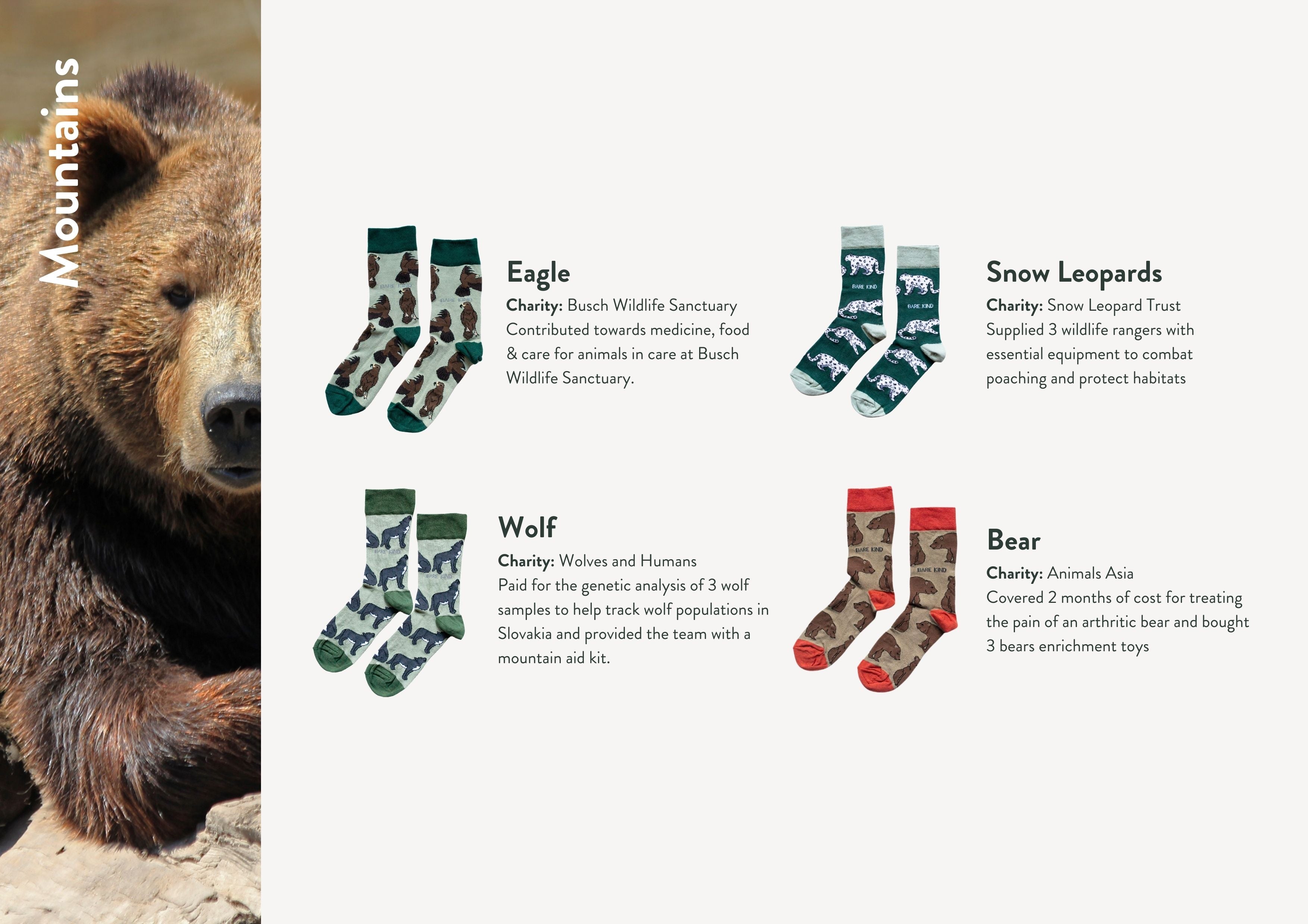 Impact report charities, animals and socks