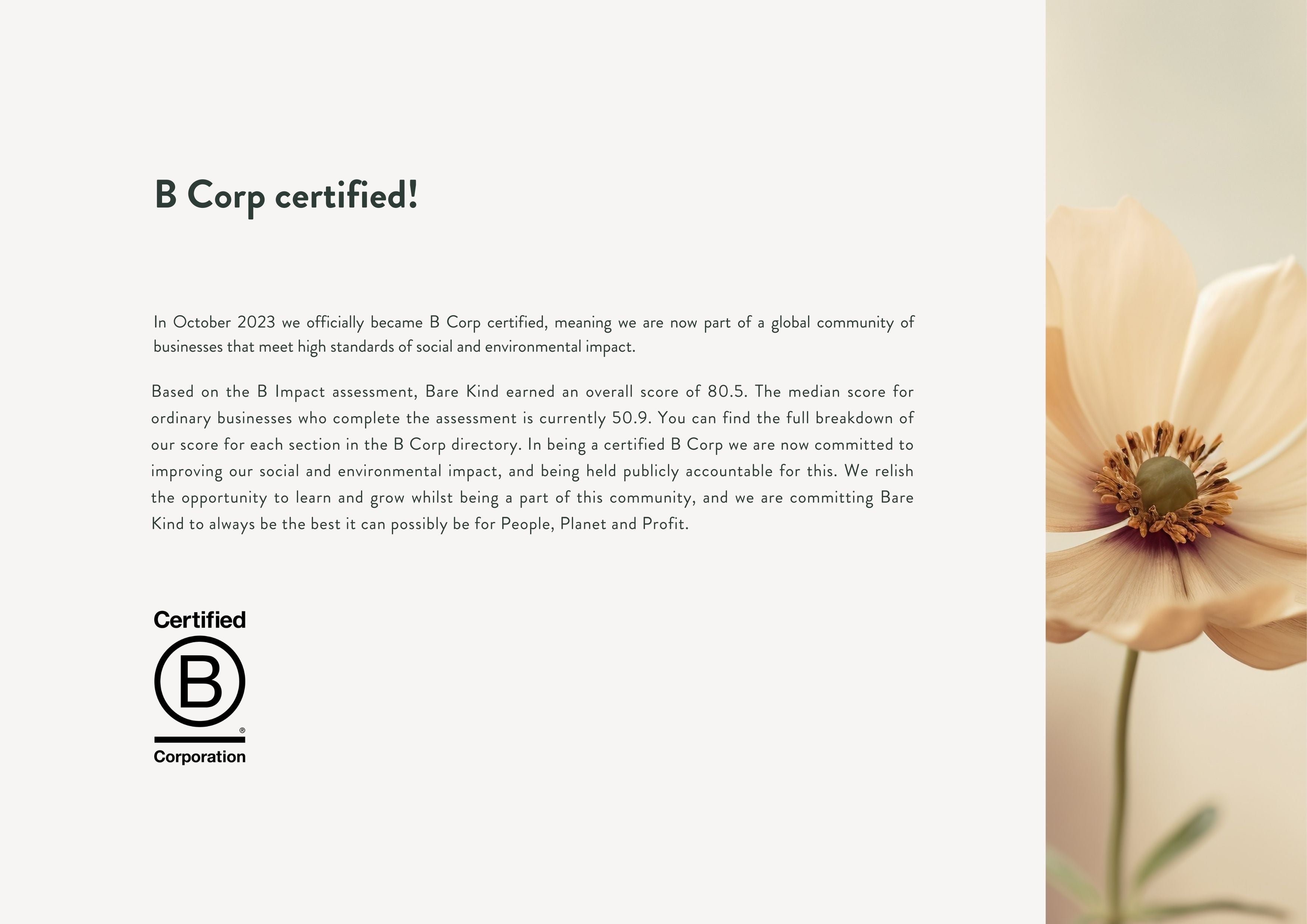 Impact report B Corp certified