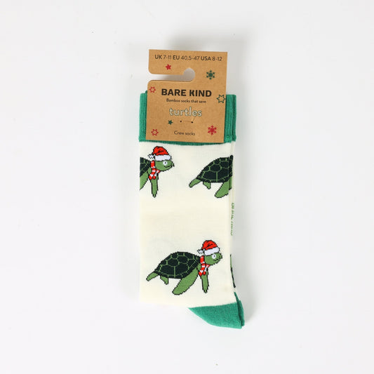 Christmas turtles bamboo socks