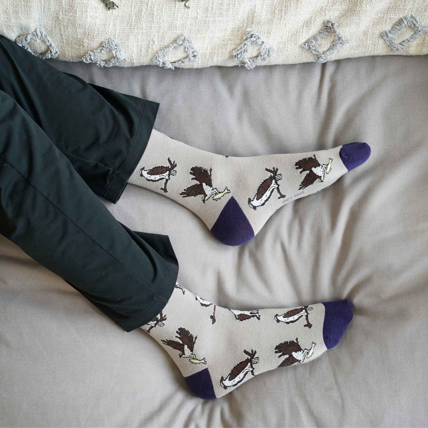 Person wearing Osprey bamboo socks