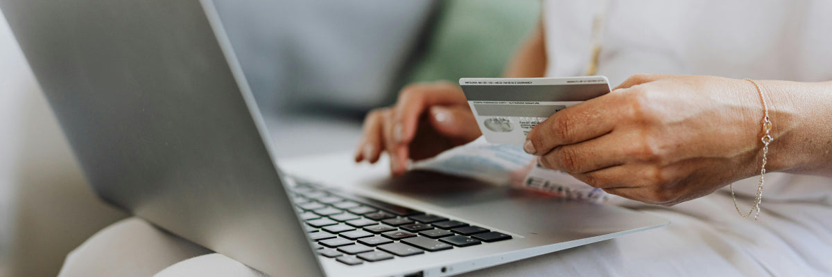 woman shopping on laptop