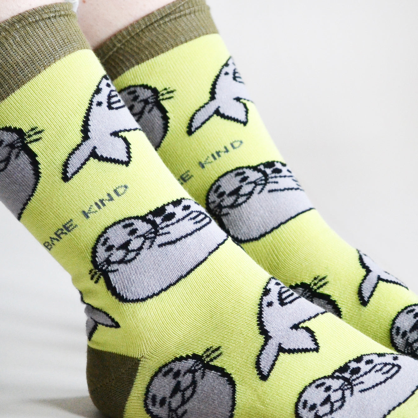 closeup of lime seal socks