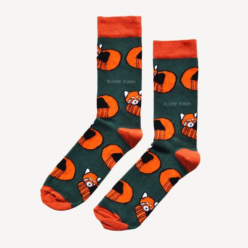 green orange red squirrel socks for woman