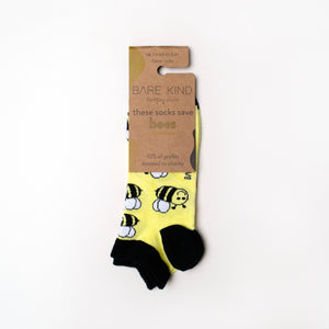bee trainer socks in 100% recyclable packaging