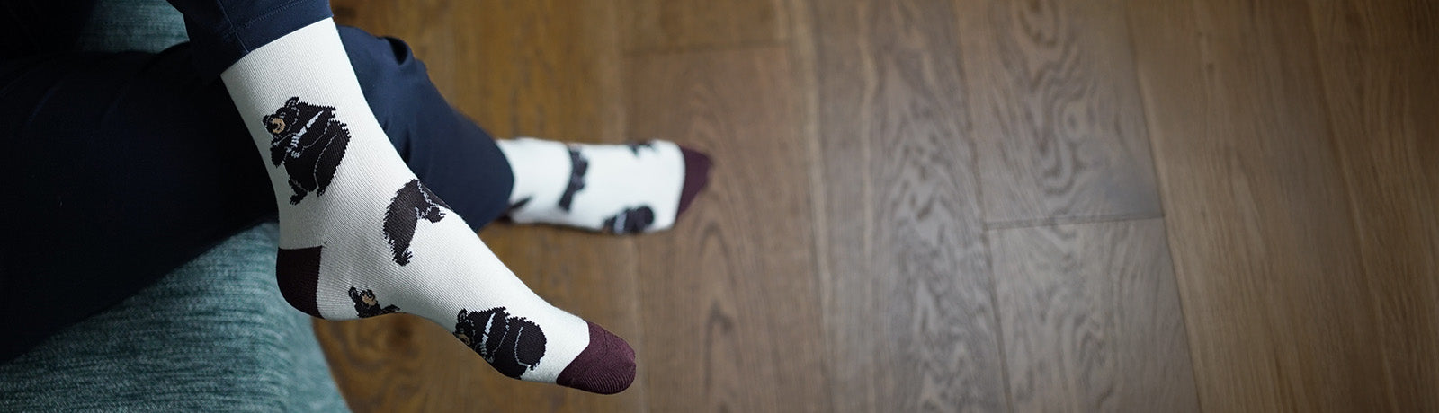 Person wearing Black Bear bamboo socks