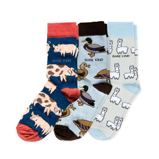 flat lays of Pig, Ducks & Alpacas bamboo socks