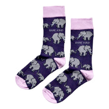 flat lay of purple and pink elephant bamboo socks