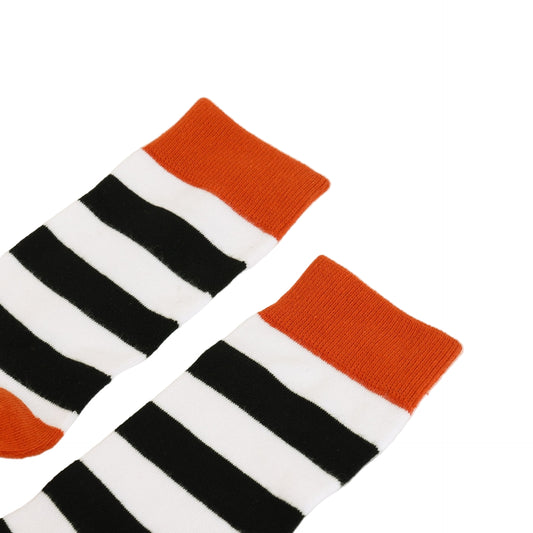 Pair of Hedgehog stripes socks on a white background
