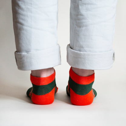 rear view of orangutan trainer (ankle) bamboo socks