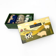 Farm Gift Box featuring cow, pig, and sheep bamboo socks 