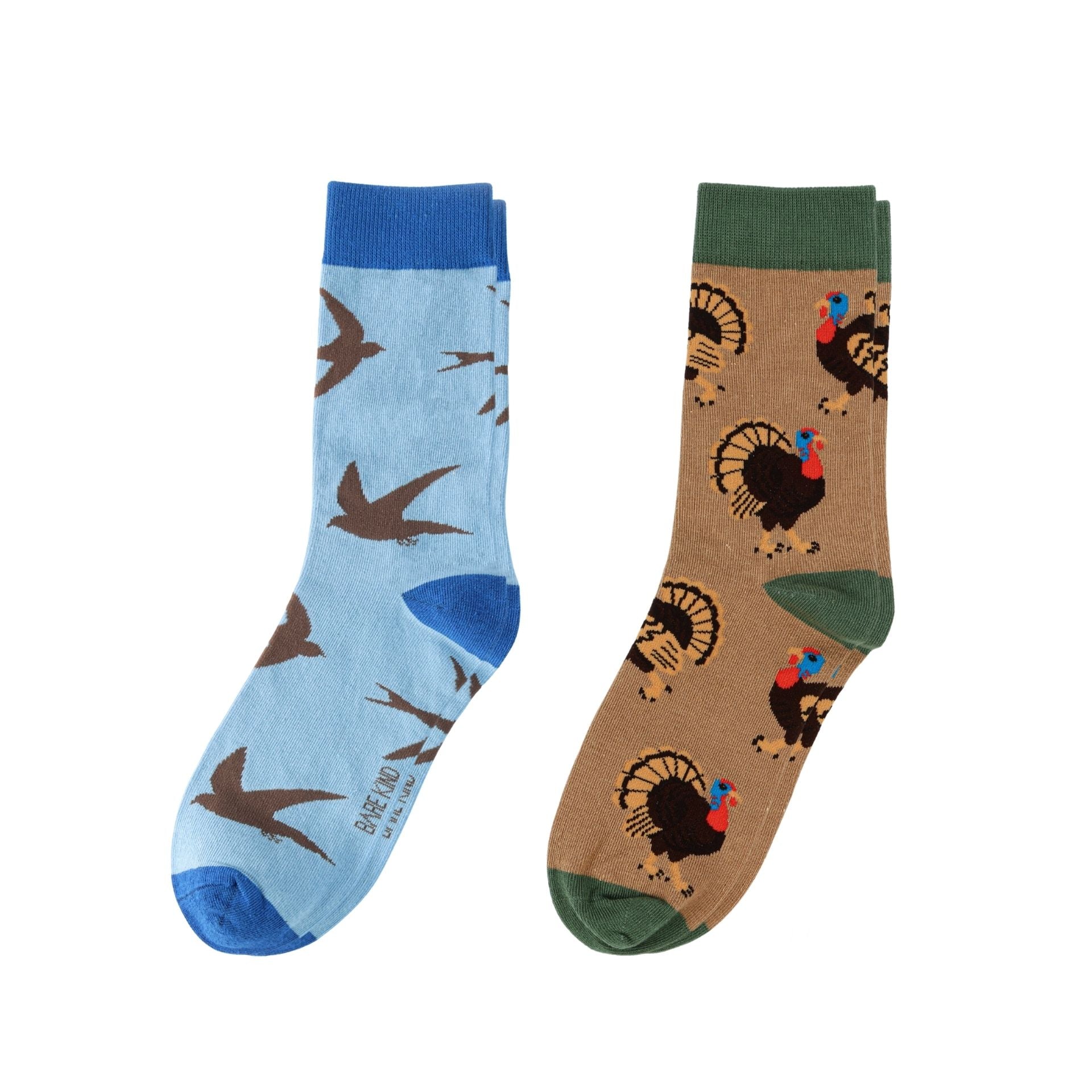 Flat lays of Swift and turkey bamboo socks