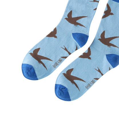 Light blue Swift bamboo socks on a white background