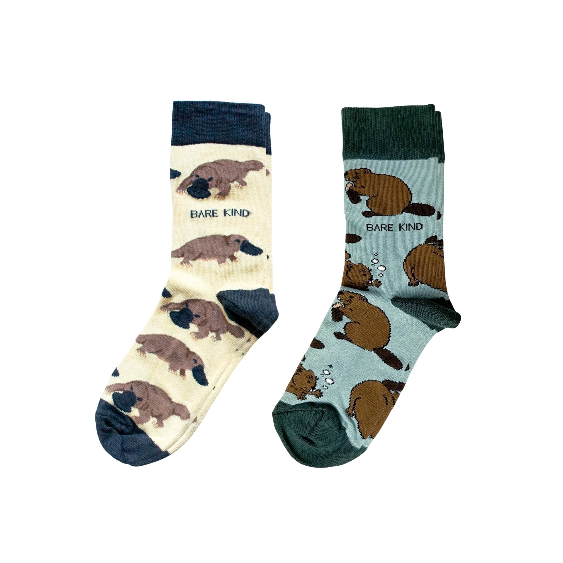 Platypus and Beaver bamboo socks