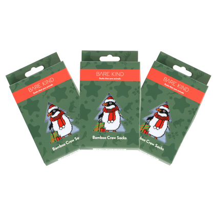 Christmas Bauble Penguin Bamboo Socks