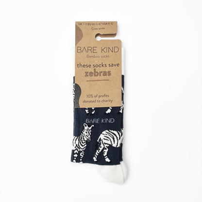 Save the Zebras Bamboo Socks