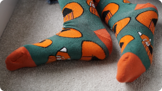 red squirrel bamboo socks