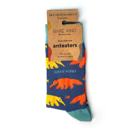 packaging flat lay of anteater bamboo socks