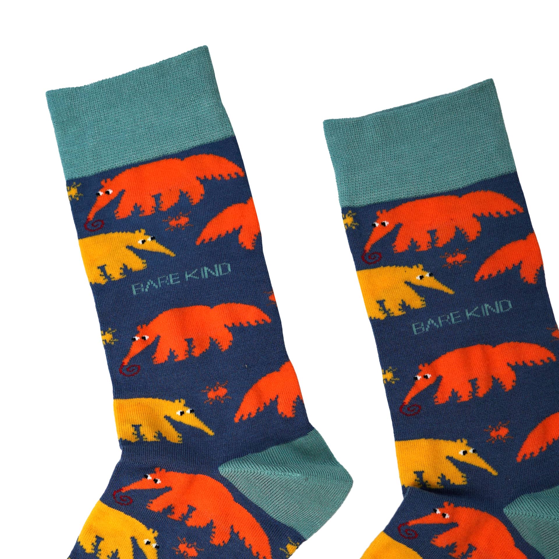 close up to anteater bamboo socks