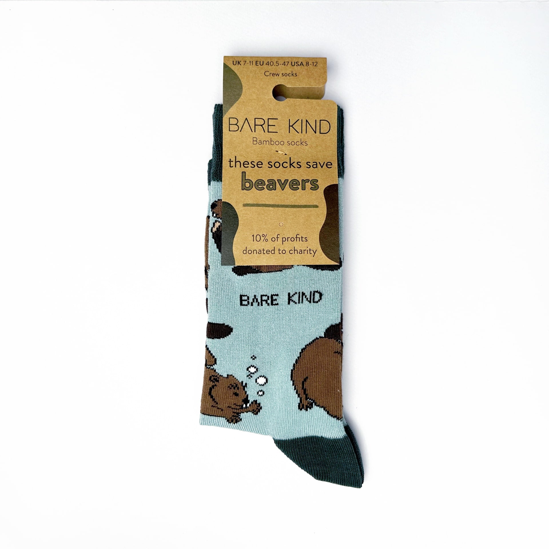 packaging of green beaver bamboo socks