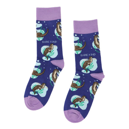 flat lay image of sporty otter bamboo socks