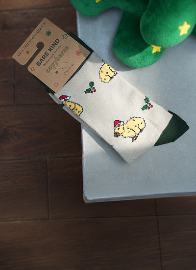 Christmas capybara socks