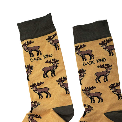 close up to deer bamboo socks