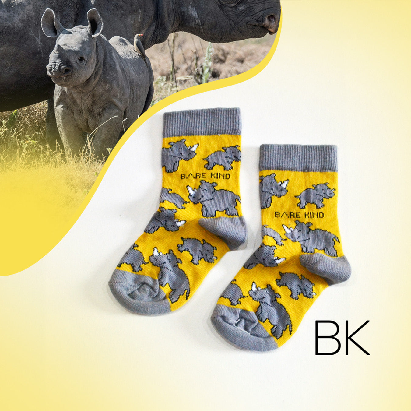 Save the Rhinos Bamboo Socks for Kids