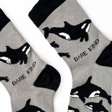 cuff closeup of bamboo orca socks for kids