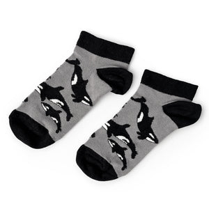 black and white orca trainer bamboo socks