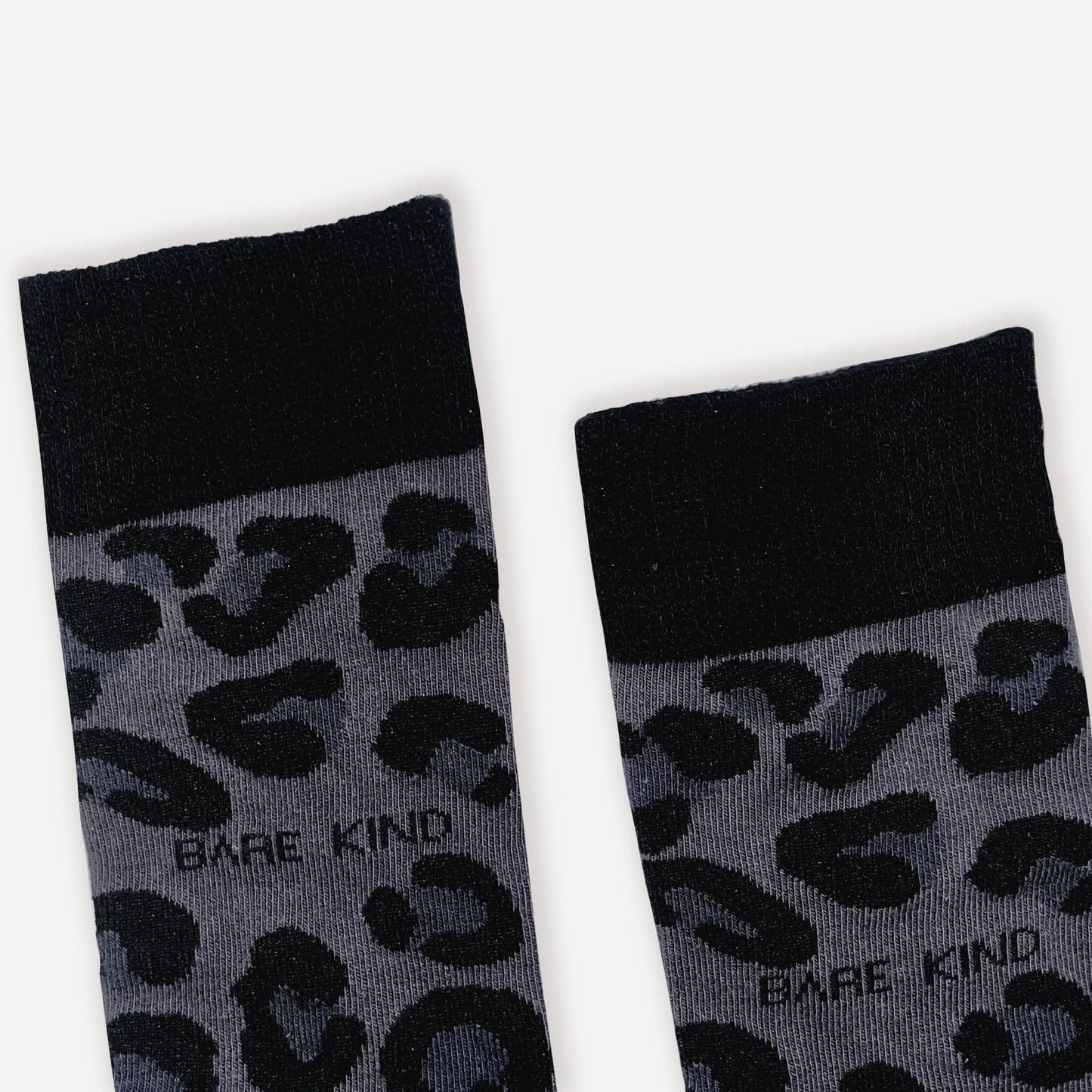 closeup to black panther print bamboo socks