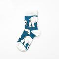 single sock flat lay of bamboo kids socks in polar bear design
