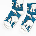 toe closeup of bamboo kids socks in polar bear design