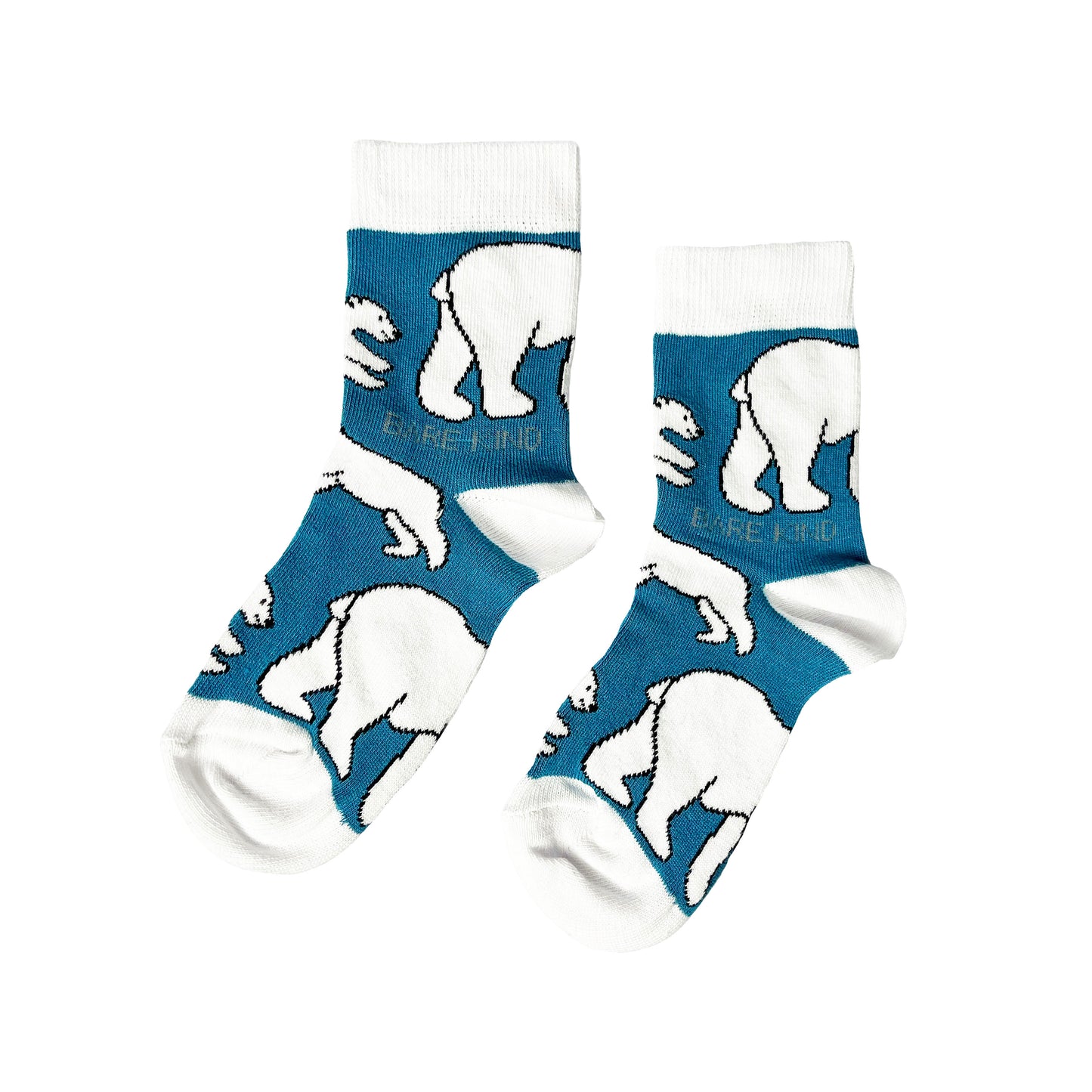 blue and white kids polar bear bamboo socks