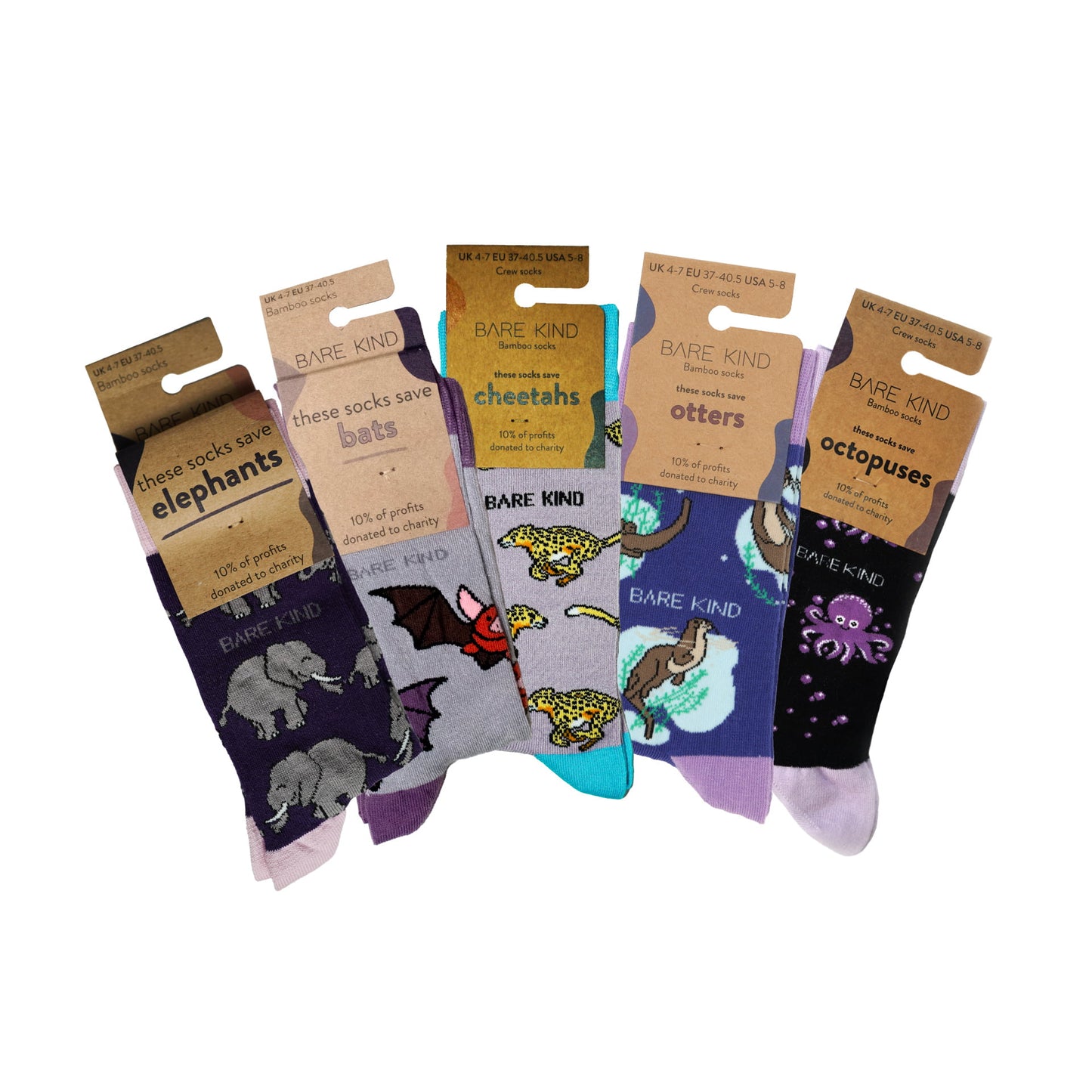 packagings of purple bamboo socks