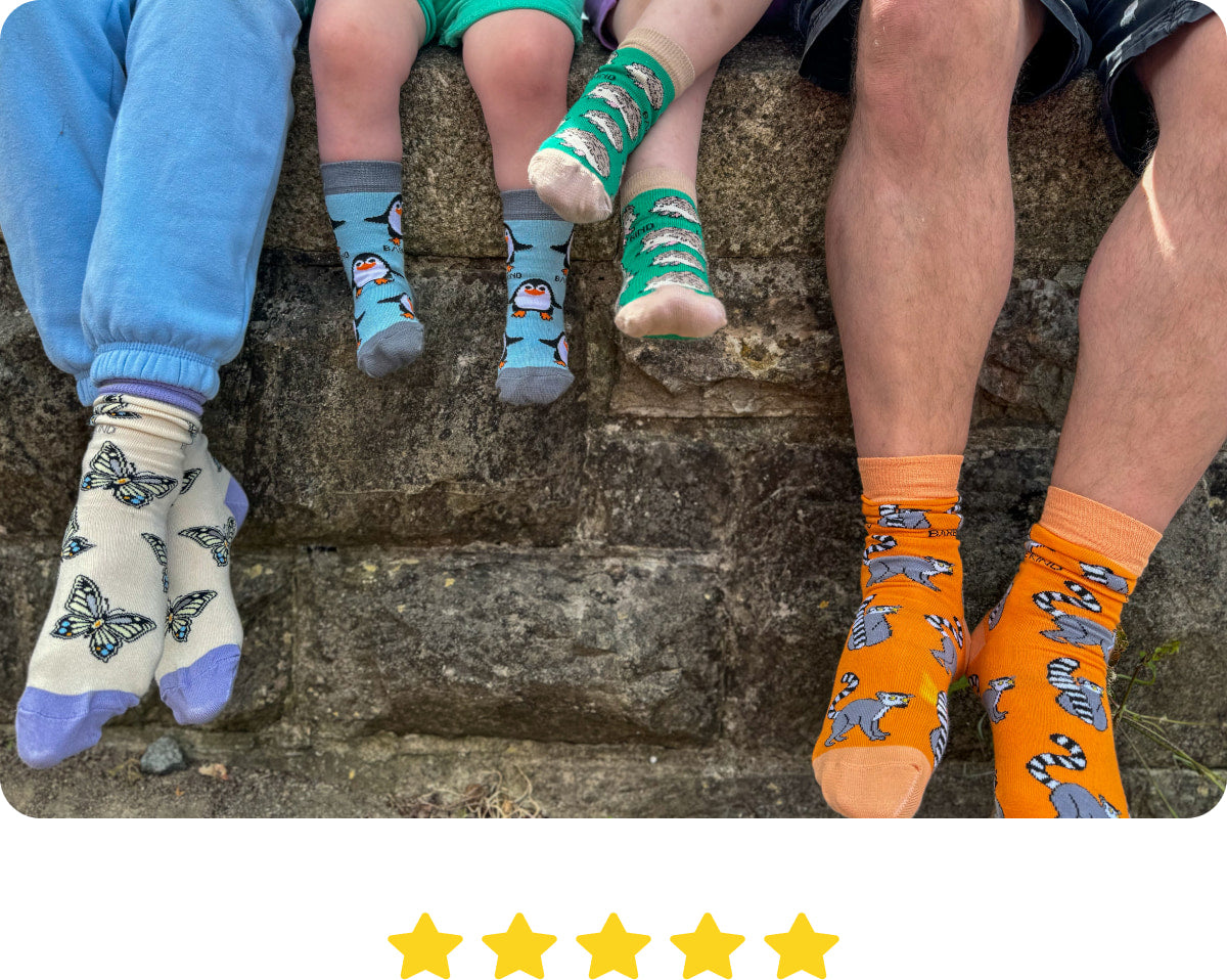 family wearing Bare Kind bamboo socks