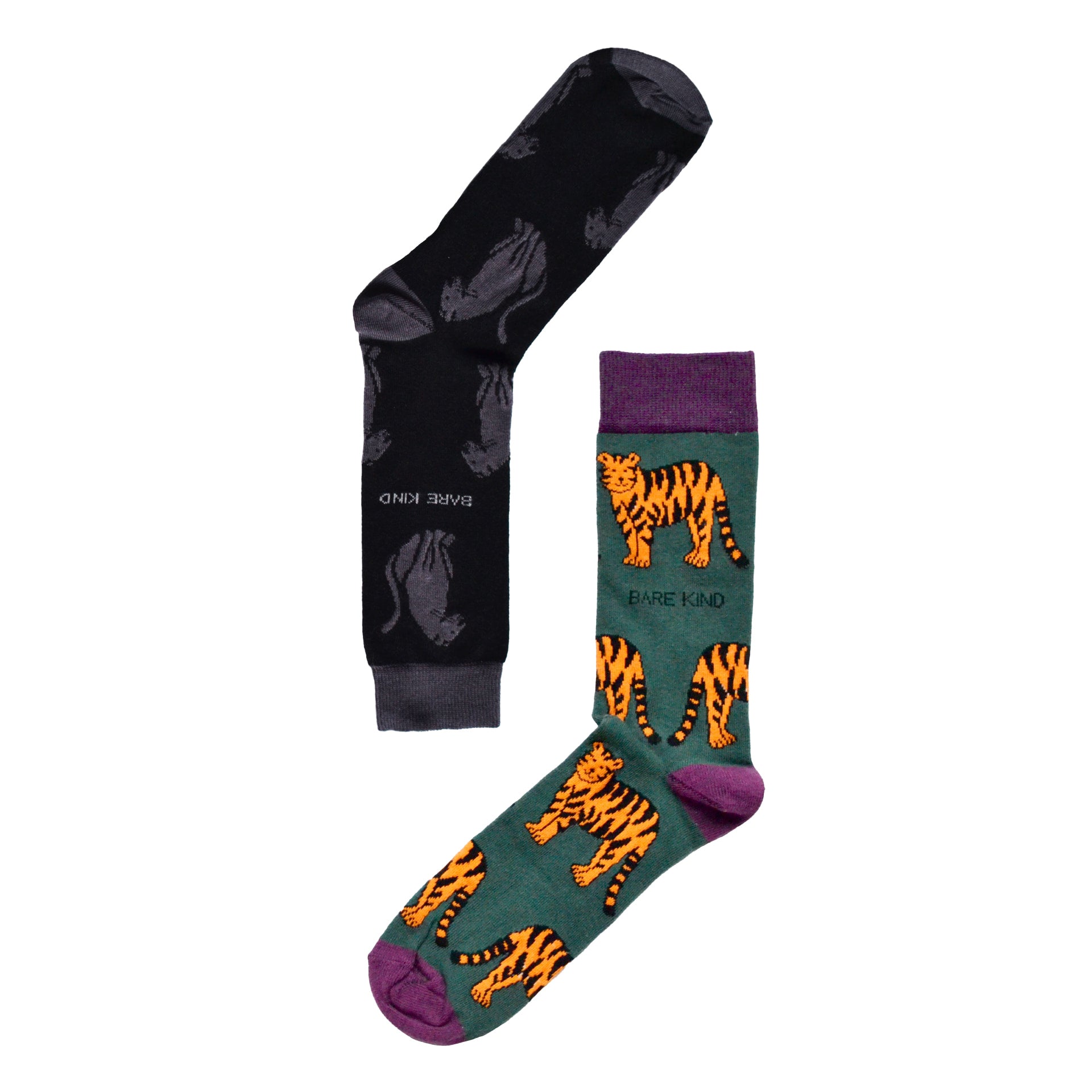 black panthers and tigers bamboo socks