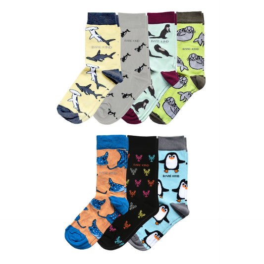 flat lays of ultimate ocean bundle bamboo socks