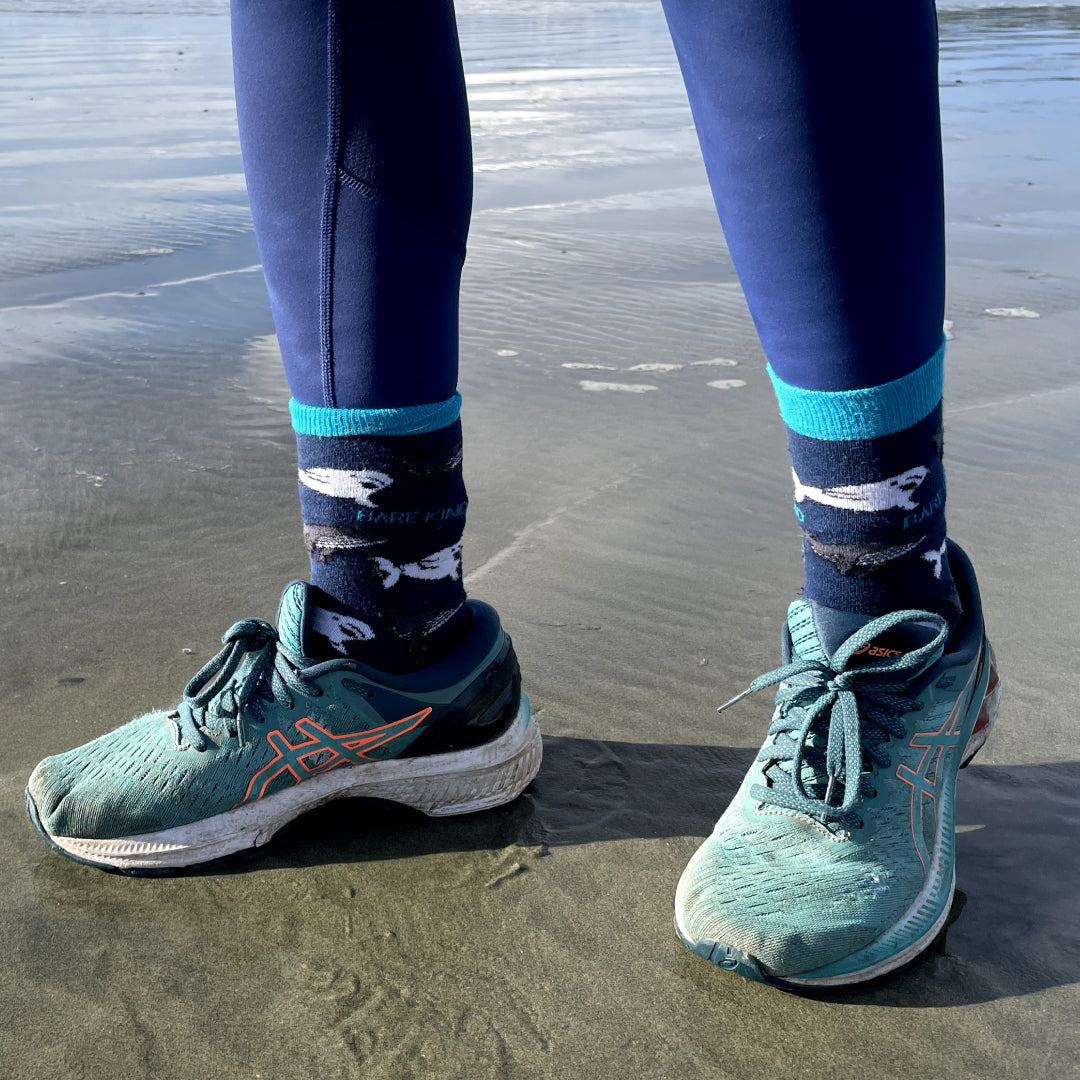 Bare Kind whales bamboo socks lifestyle image