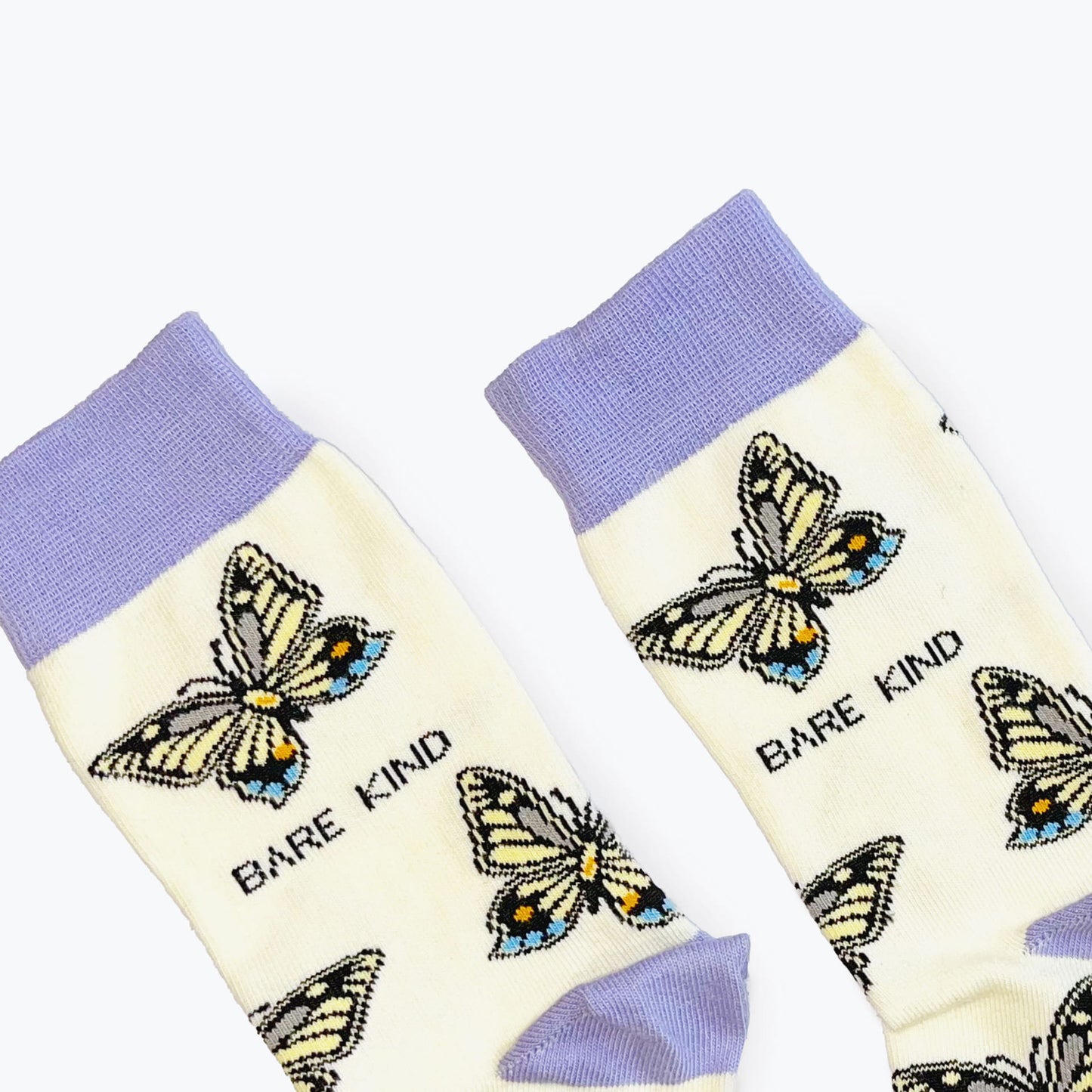 close up to butterfly bamboo socks