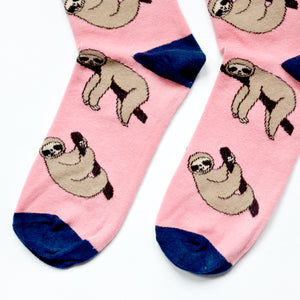 toe closeup flat lay of bamboo sloth socks