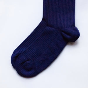 toe closeup of ribbed purple bamboo socks